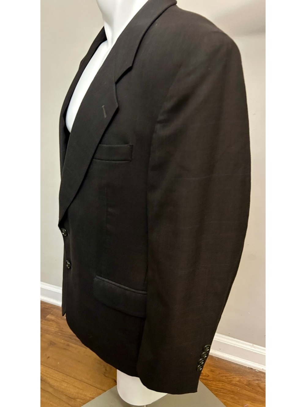 Jones New York Men’s 42R Black 100% Wool Blazer Sport Coat 2 Button Classic